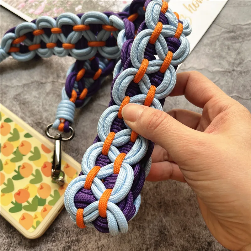 حقيبة كتف حزام اليدوية مخصص الحبل الأسود معدن كيرينغ حزام الهاتف Diy بها بنفسك سلسلة المفاتيح الخلوية للحقائب استبدال الملحقات