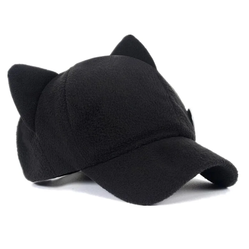 EVA Shikinami Asuka Rangure Cat Ear Polar Fleece Hat Peak gorra de béisbol Anime Cosplay Accesorios