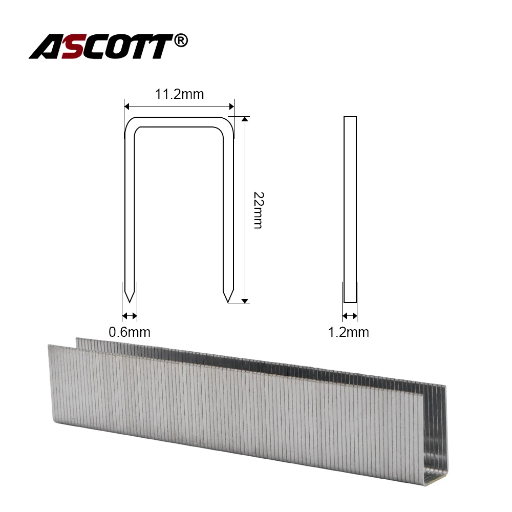 Imagem -03 - Grampos para Framing Tacker Air Grampeador Pistola Grampos 22 mm Coroa 11.2 mm Sofá Grampos Nailer 1022j 1000 Pcs