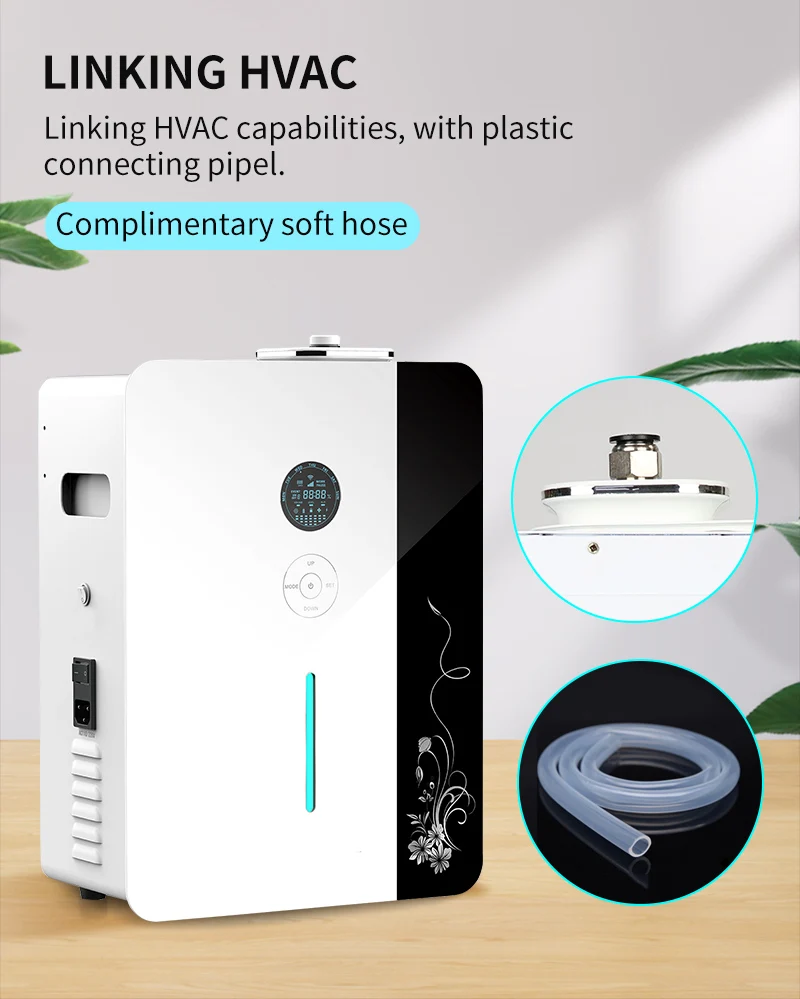 Commercial HVAC WiFi App Control Wall Mounted Waterless Aroma Diffuser Machine For Hotel Lobby Home