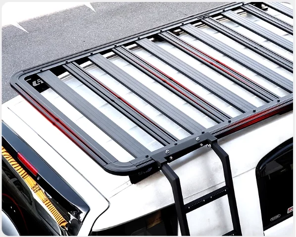 For Toyota FJ Cruiser 2007-2017+ Aluminum Alloy Car Roof Rack Flat Roof Travel Frame Box  With Roof Ladder