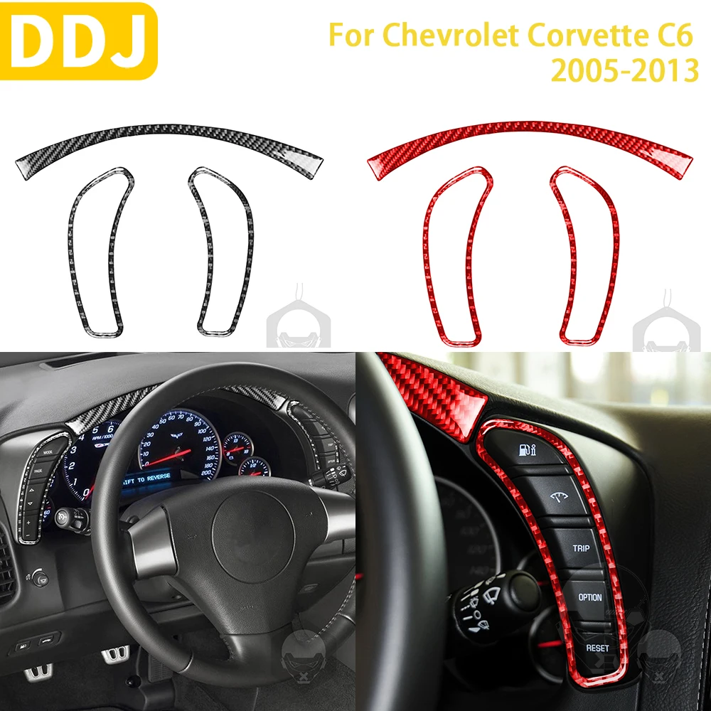 

For Chevrolet Corvette C6 2005-2013 Accessories Carbon Fiber Car Interior Speedometer Surround Trim Sticker Decoration