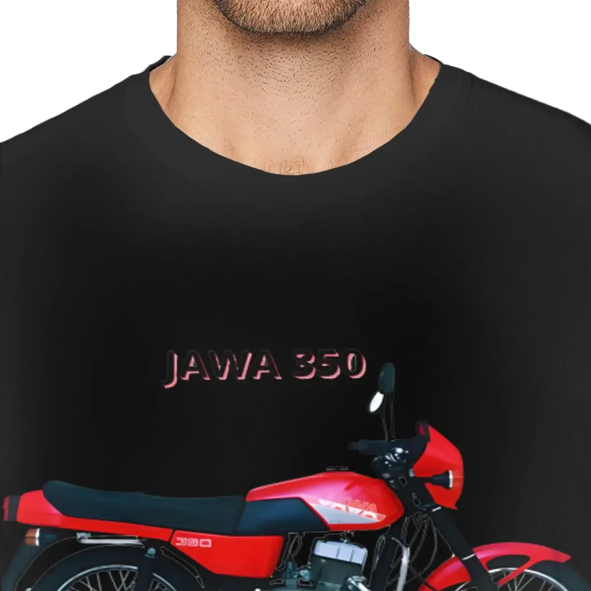 Men Vintage Motorcycle 350 T Shirts Jawa Moto Pure Cotton Tops Fun Short Sleeve Crew Neck Tee Shirt Graphic T-Shirts