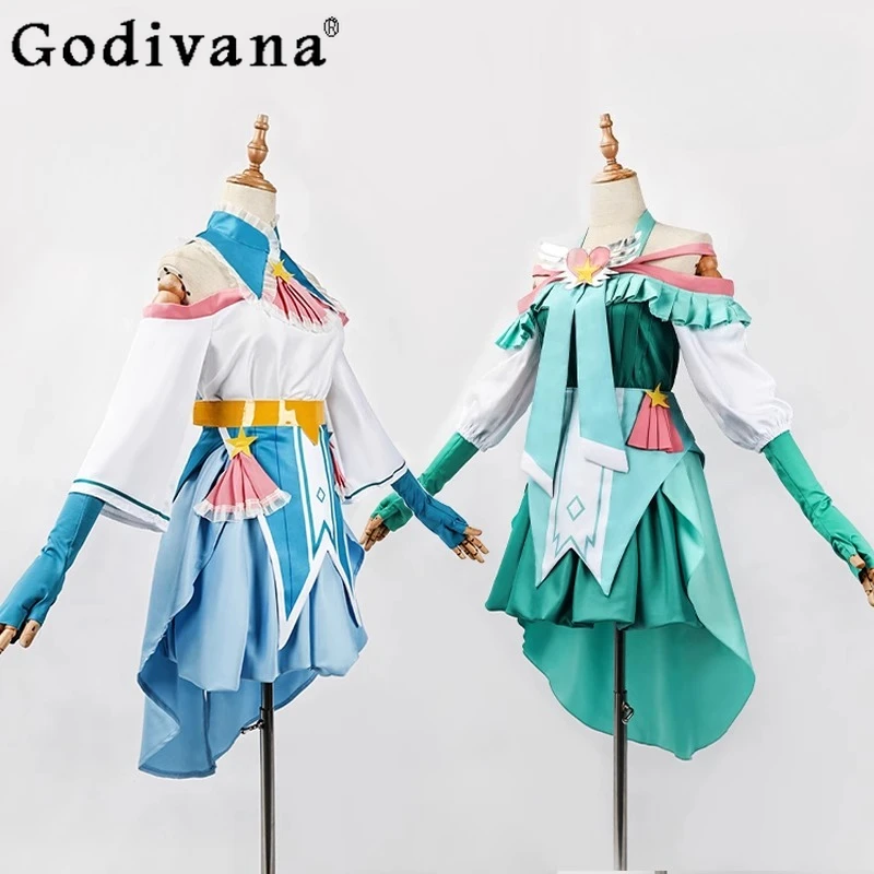 

Dance Cosplay Costume Dress Girls Green Daily Outfit Accessories Ears Performance Dress Halloween Role Play Dress for Women