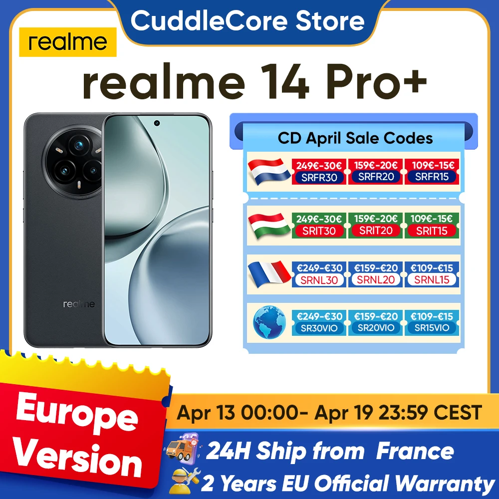 realme 14 Pro Plus 5G Smartphone Android Snapdragon 7s Gen 3 6.83'' 120Hz OLED Display 50MP Camera Global Version  NFC Original