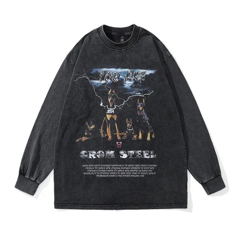 メンズ長袖グラフィックTシャツ,特大の服,高品質