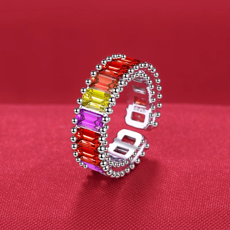 925 فضة خاتم الساخن AAA الزركون قابل للتعديل حجم خواتم الخطبة للنساء خاتم الزواج موضة حفلة مجوهرات لطيفة هدية