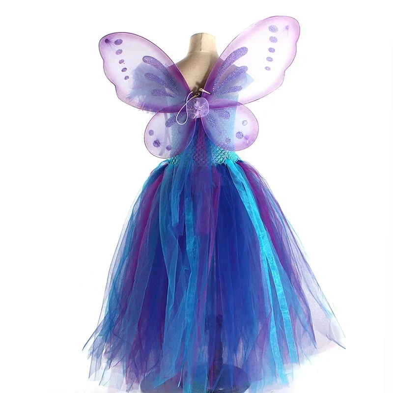 Tutu Cosplay en maille pour filles, vêtements de danse pour enfants, costume de performance animal elfe mignon, robe de princesse pour fête d'Halloween et carnaval