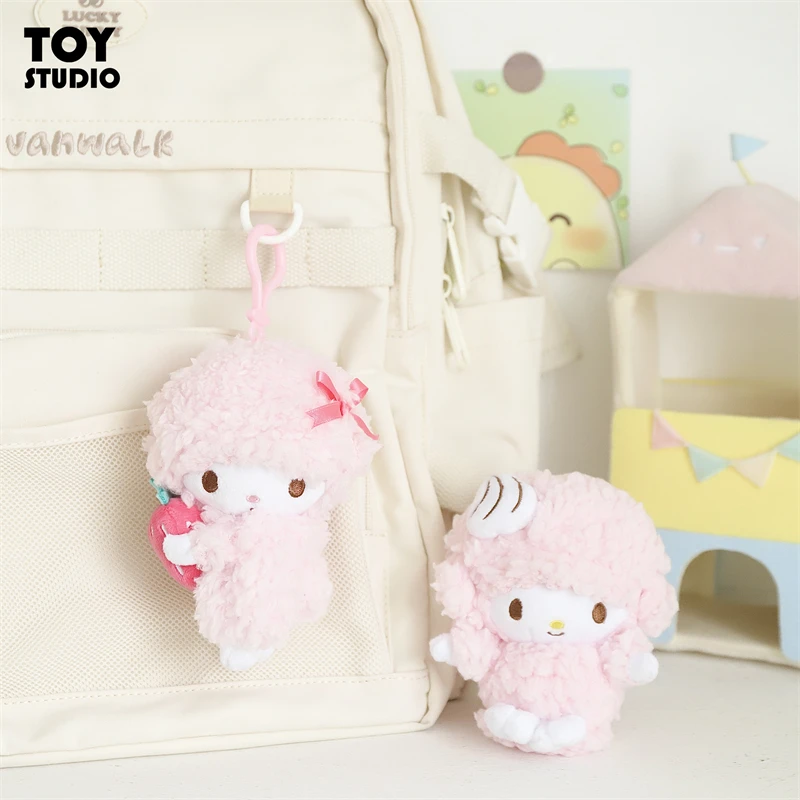 Echte Sanrio Anime Kawaii Piano Sleutelhanger Knuffels Lam Pop Hanger Kussen Ornamenten Sleutelhanger Verjaardag Kerstcadeau