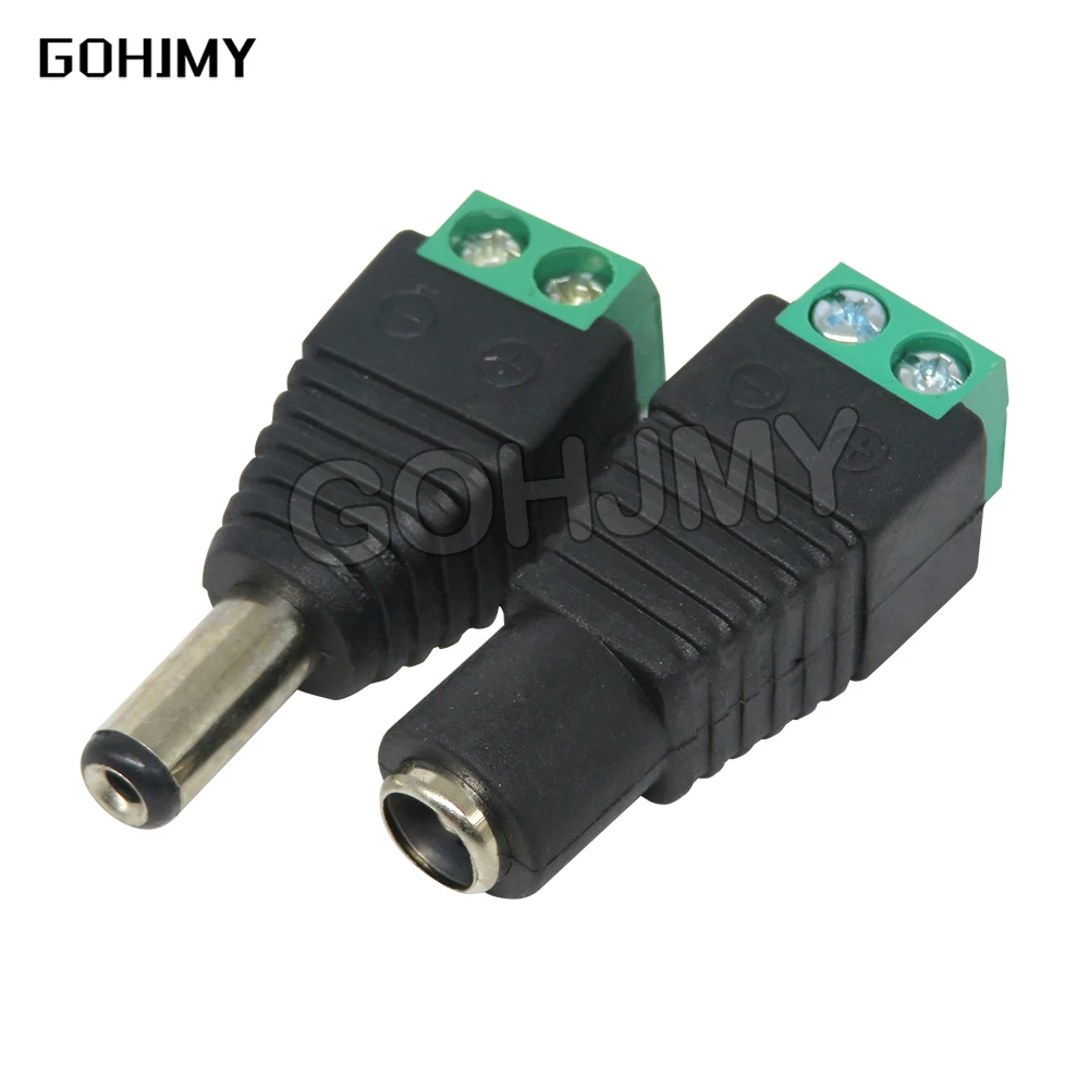 5PCS male and female DC Power plug 5.5 x 2.1MM 5.5*2.5MM 3.5*1.35MM 12V 24V Jack Adapter Connector Plug CCTV 5.5x2.1 2.5 1.35