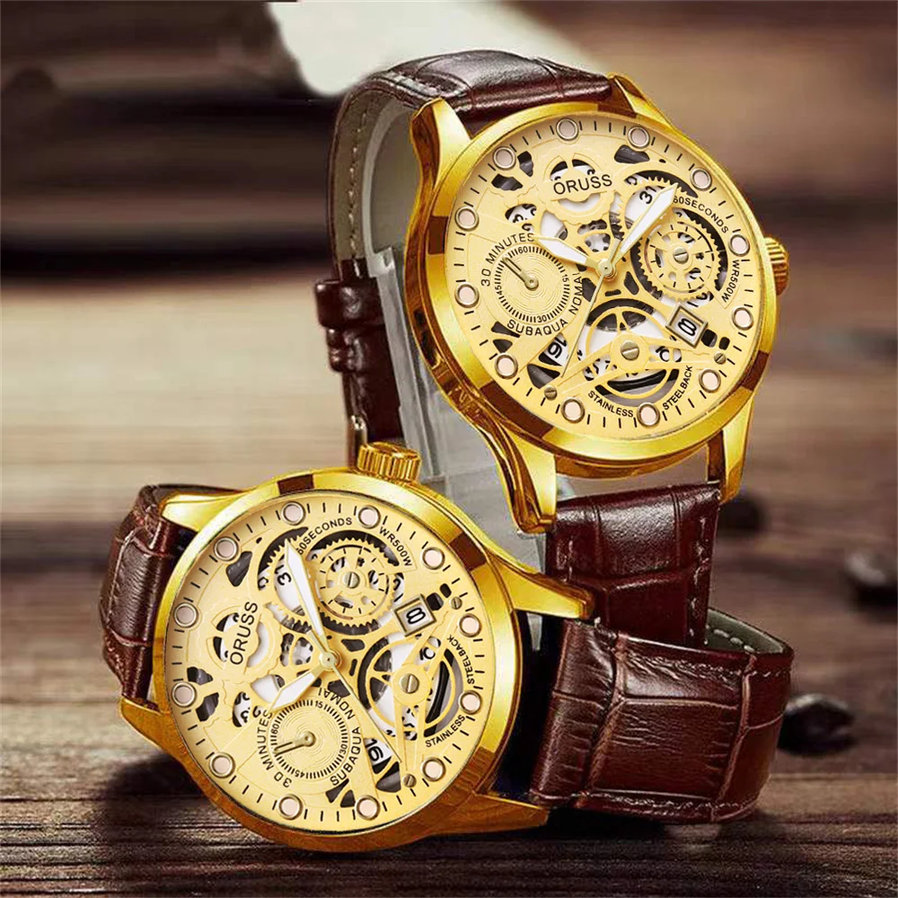 남성용 고급 가죽 벨트 시계, 모든 내구성, 패션, 개성, 비즈니스 등급, 학생 시계