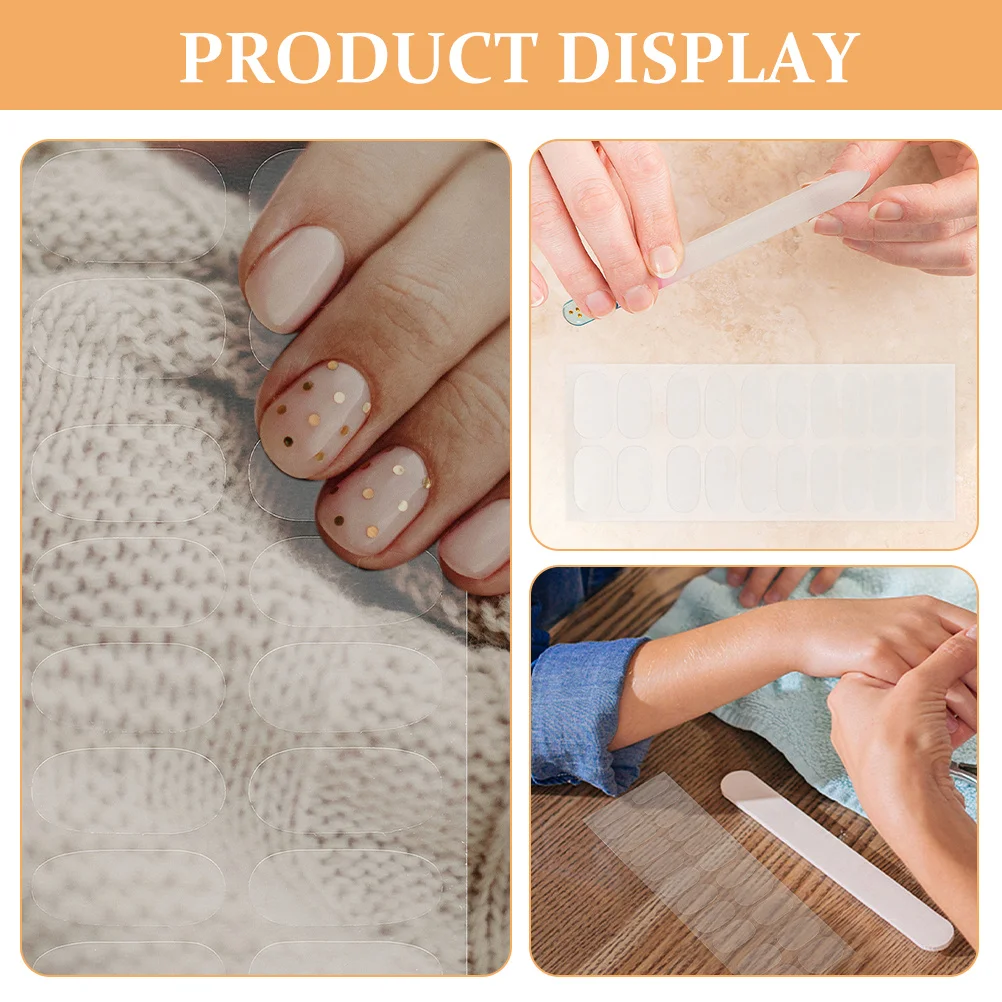 4 Sheets Transparent Nail Polish Strips Self Adhesive Stickers DIY Manicure Protector No Top Coat Needed Easy Removal