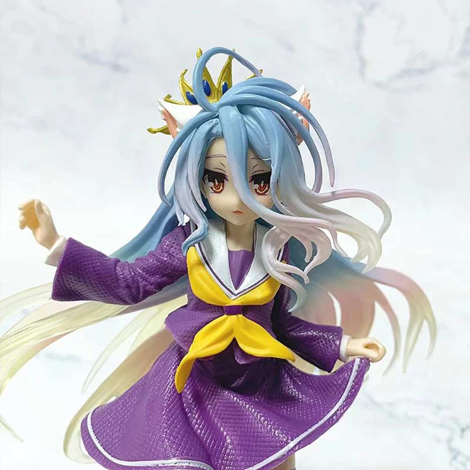 18,5 cm No Game No Life Shiro Yuu Kamiya obras de arte juguetes para niñas Anime japonés PVC figura de acción juguete juego muñeca coleccionable en miniatura