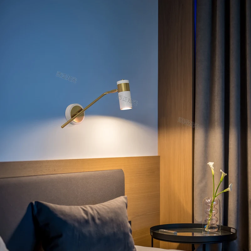 وحدة إضاءة LED جداريّة مصباح GU10 لمبة استبدال القراءة ضوء الشمال غرفة نوم بجانب الأضواء تدوير مصابيح كشاف صغيرة الحجم أبيض أسود ذهبي اللون