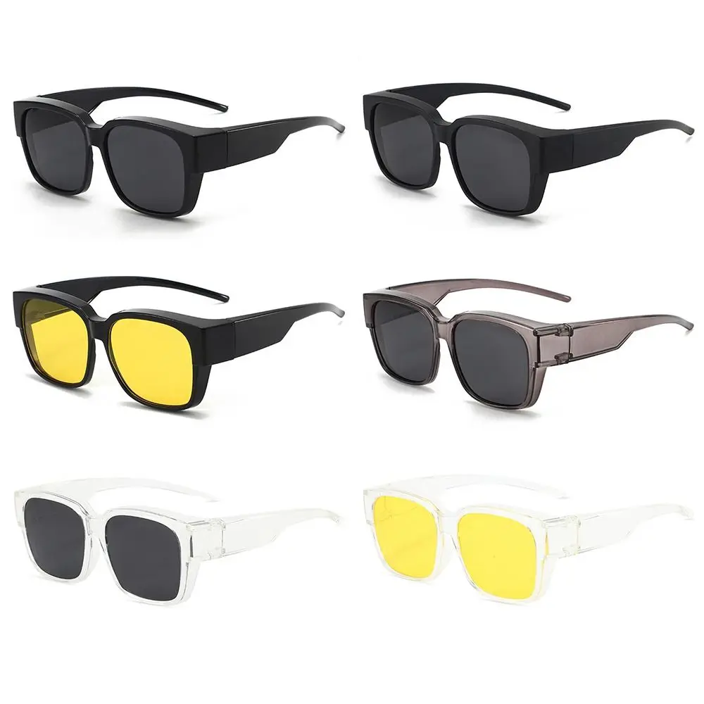 Trendy for Driving Riding That Can Be Worn over Other Glasses Wrap Around Fit Over Glasses Sunglasses Square Shades Polarized