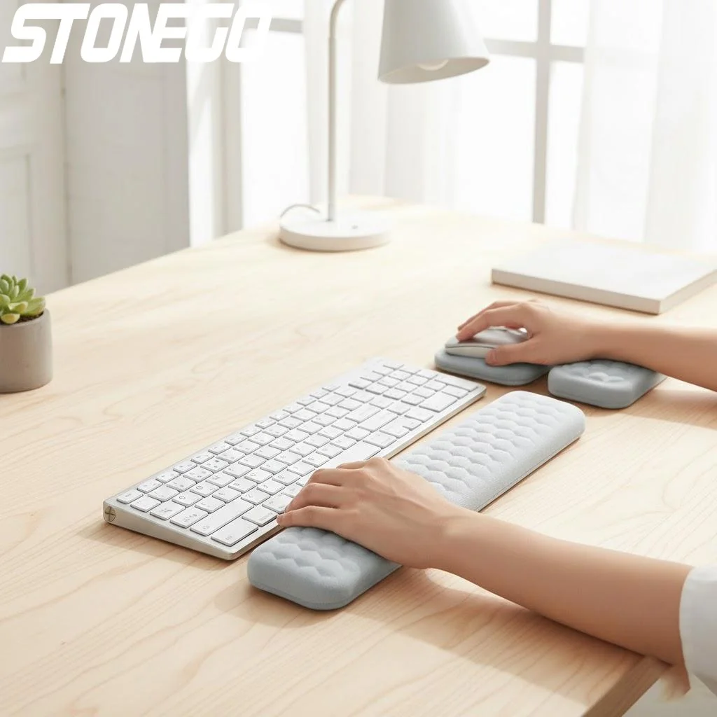

Memory Foam Wrist Mouse Pad Comfortable Hand Rest Silicone Keyboard Support Three Sizes Available