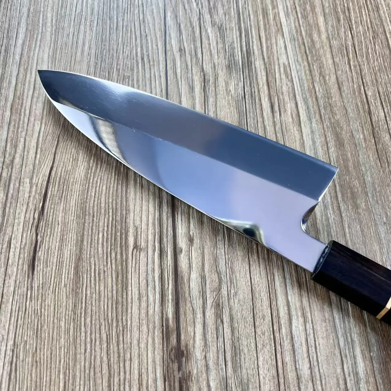 Deba Knife Single-edged Blade 9Cr18Mov Steel Ebony Handle Cleaver BBQ Handmade Kitchen Knife For Sushi, Sashimi & Beef Cutting