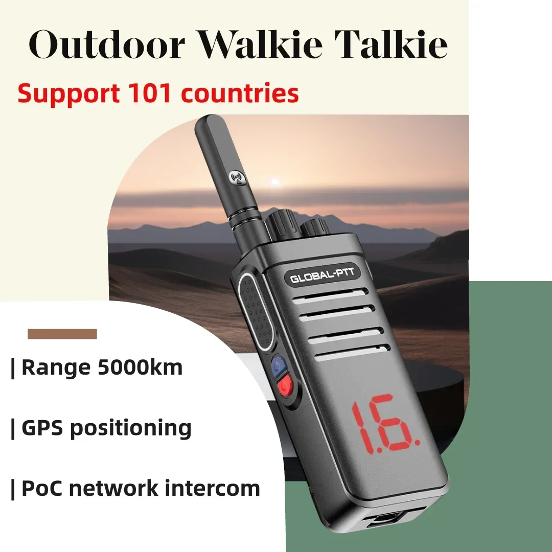 Walkietalkie voor buiten, 4G, GPS-positionering, draagbare walkietalkie met oplaadaansluiting