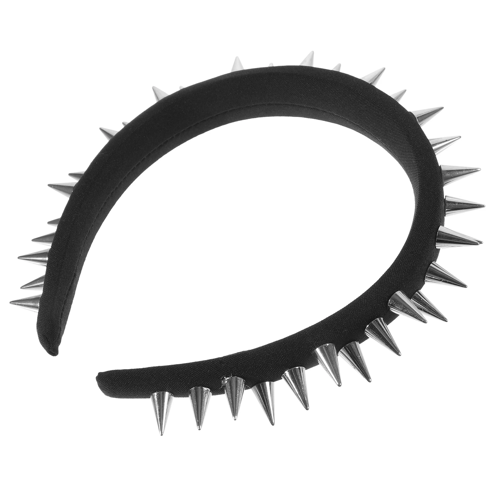 

Black Studded Headband Punk Rivet Design No Slip Hair Accessory For Women Gothic Halloween Party Headpiece Fashion