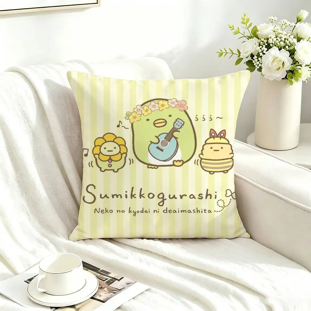 Japan Anime S-Sumikko Gurashi  Square Double-Sided printed Pillow Case Bedroom Bedside Pillow Sofa Cushion Cover