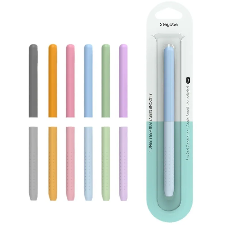 حافظة جديدة من السيليكون لهاتف Apple Pencil 2.0 Pro Stylus غطاء حماية ملون مضاد للانزلاق 2nd Gen Pencil 2.0 لا يؤثر على الشحن