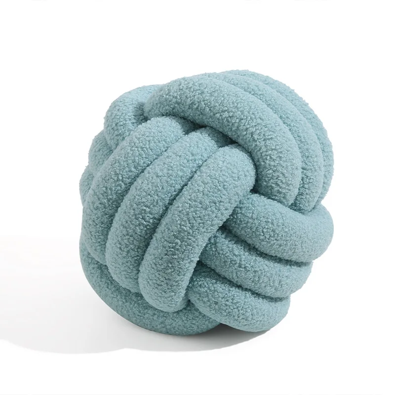 Decorative Throw Knot Pillow Ball for Home Chair Sofa Couch Bed Aesthetic Round Decor Pillows Lambswool Knotted Pillow Cushion