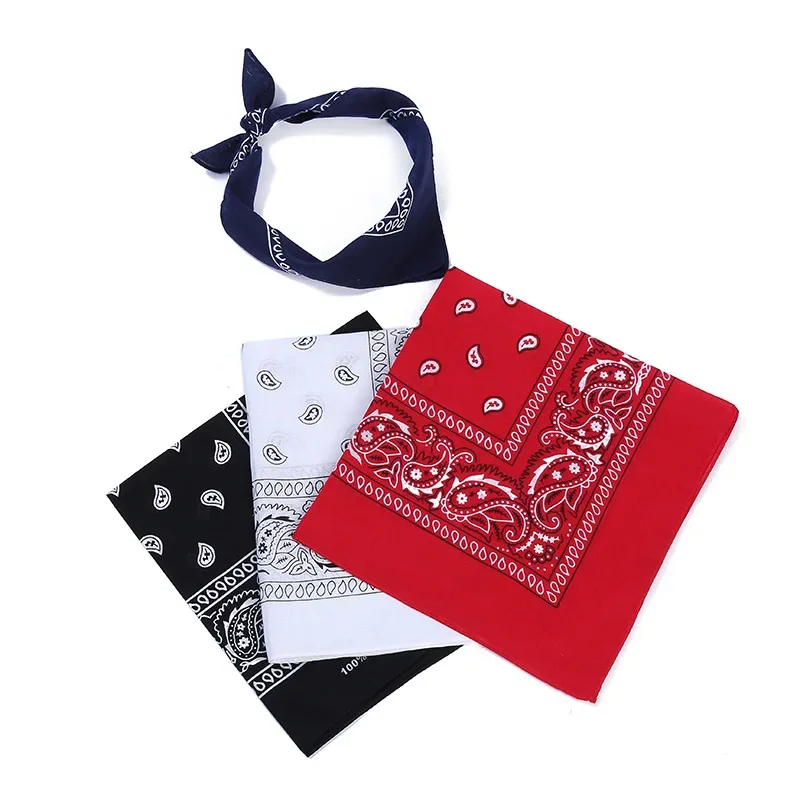 Hip Hop Bandana for Men and Women, Square Scarf, Paisley Headband, Printed Sports Scarf, Hiking Scarves, New Fashion, 55x55cm