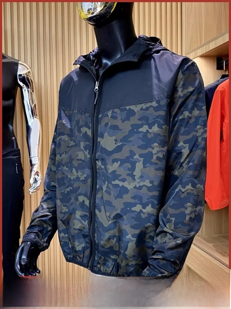 

Men's Outdoor Sports Jaet Windproof Water-resistant Camouflage Hooded Autumn Winter Stand Fit Youth Faion Long Sve