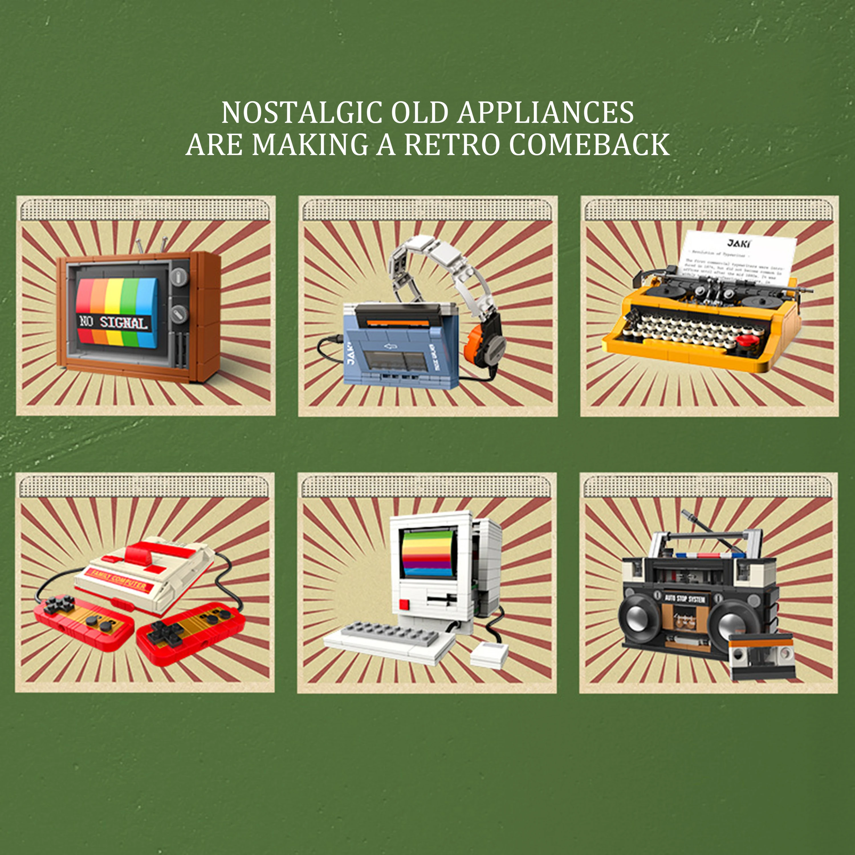 مكعبات بناء وحدة التحكم الإلكترونية الرجعية لآلة الممرات العتيقة نموذج تجميع لعبة إبداعية لجميع الأعمار #3