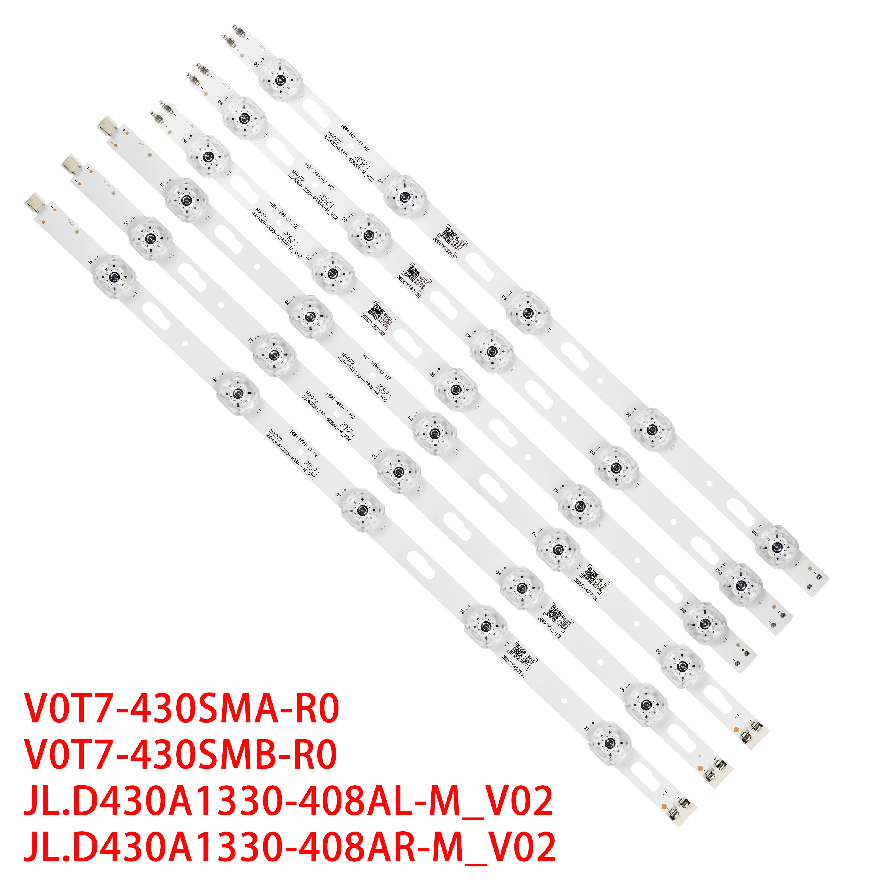 サムスン用LEDバー,ue43tu7100,ue43tu7000,ue43tu8000,un43tu7000,un43tu8000,un43tu8200,un43tu700df,BN96-50319A,6個