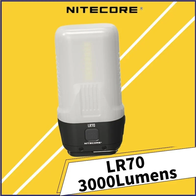 NITECORE LR70 3-in-1 Rechargeable Lantern Flashlight 3000Lumens Camping Lantern With Power Bank Built-in Battery