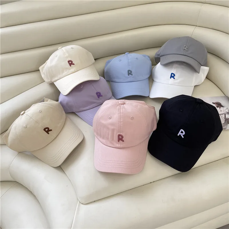 Girls can tie ponytail Baseball cap outdoor sports R standard empty top hat Summer thin breathable soft top cap Tide