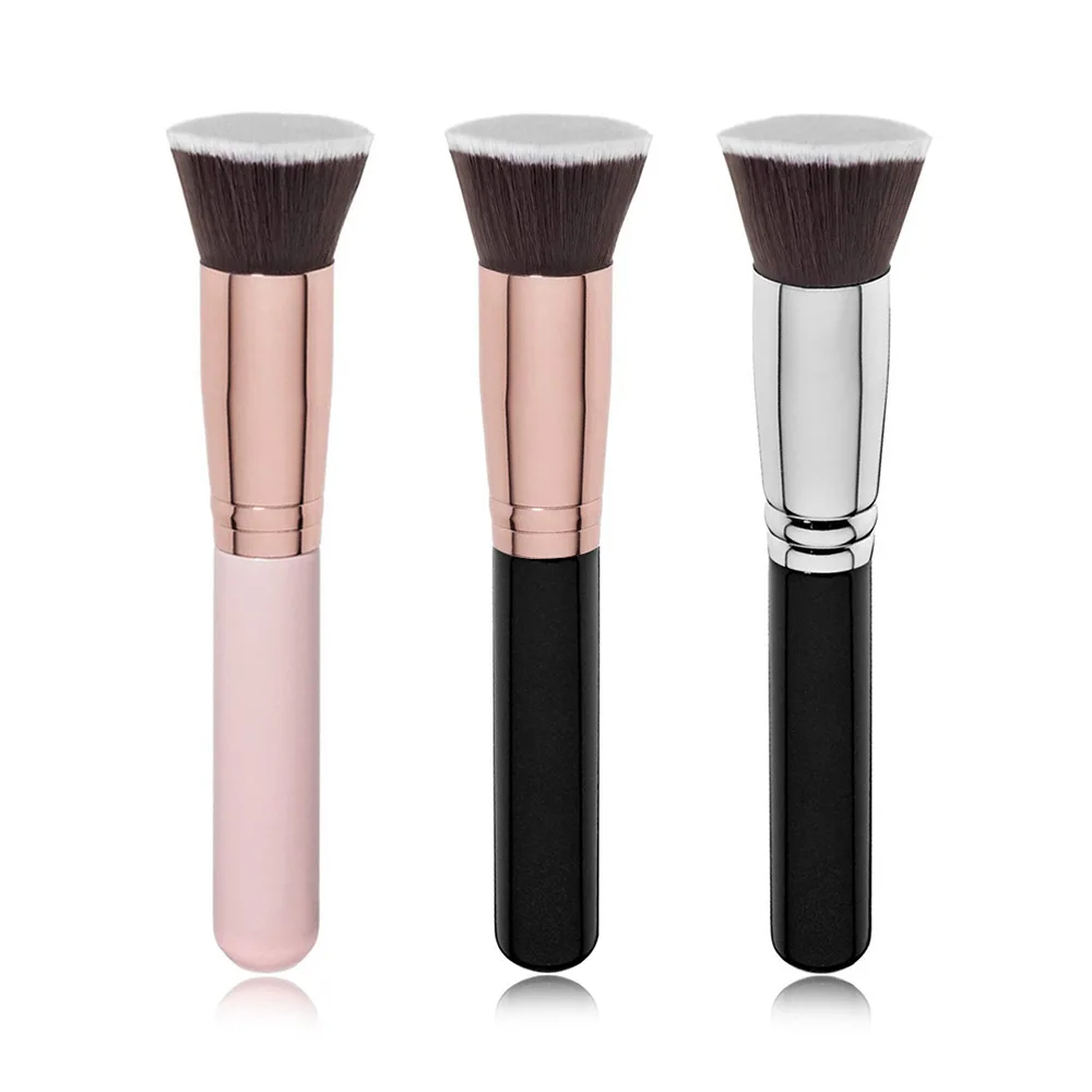 1PCS Make-Up Pinsel Flache Kabuki Foundation Pinsel für Flüssige Creme Pulver Kontur Blending Große Gesicht Reparatur Schönheit Werkzeuge