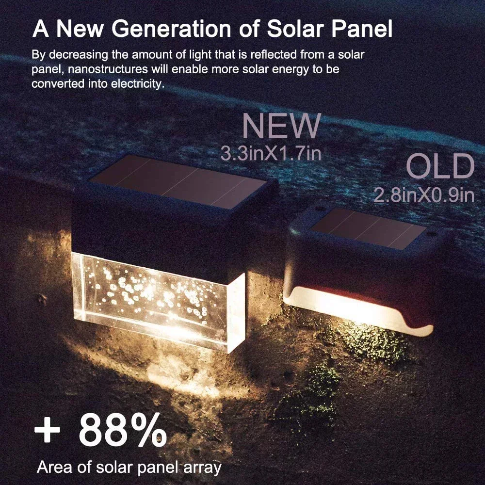 Solar LED Light Outdoors Garden Solar Stair Lights Waterproof Passage Courtyard Terrace Guardrail Step Light Garden Decor Light