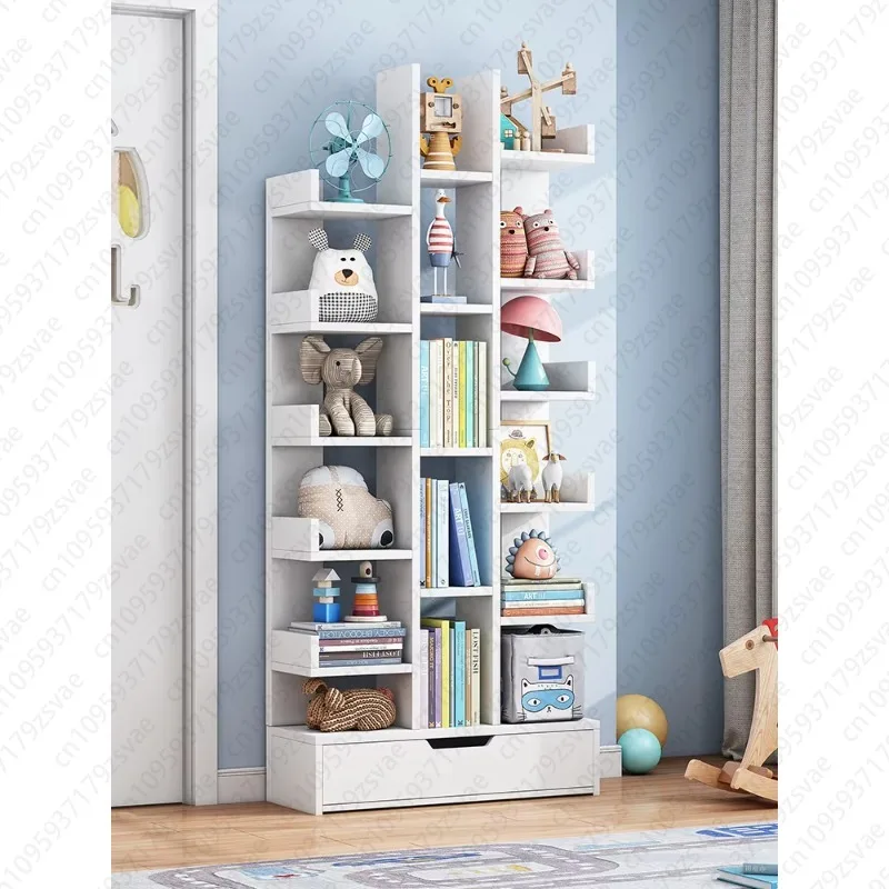 Hot Sale Wooden Simple Living Room Bookcase Multi-layer Tree Shelf
