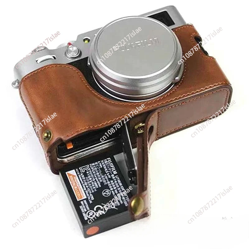 Applicable to Fuji X100V leather case base x100v special micro-single camera bag, protective case, half set, camera bag