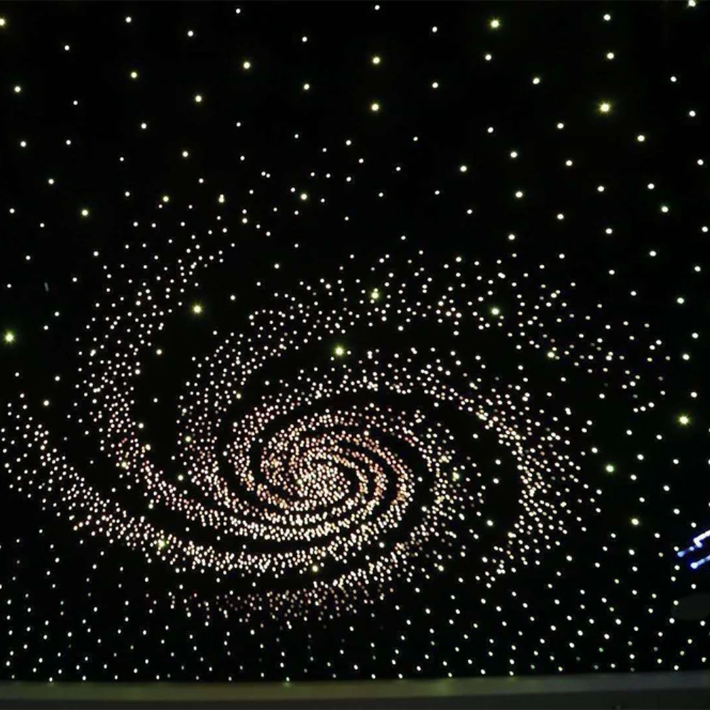 Custom 7-Color LED Optical Fiber Light Acoustic Panel PET Felt Sound Absorbing Ability for Ceiling Panels Shooting Stars Planets