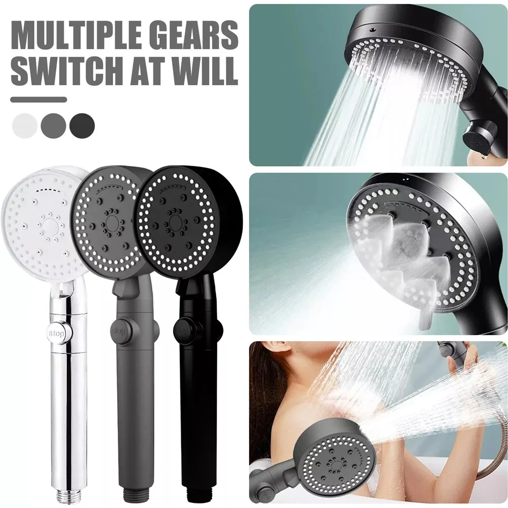 

Shower Head Water Saving 8 Modes Adjustable High Pressure Showerhead Handheld Spray Nozzle Bathroom Accessories With Nozzle Hose