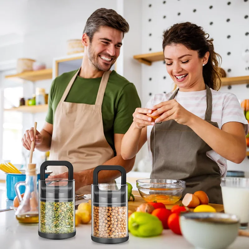 Coffee Beans Vacuum Sealed Tank Transparent Glass Food Storage Jars Household Moisture-proof Air Extraction Airtight Container view 6