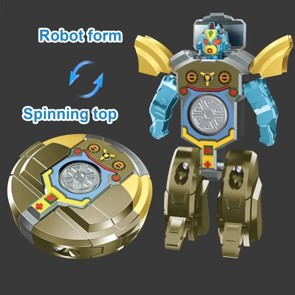 4個/袋 2in1 変形ロボット フィジェットジャイロ 静音ABS指先減圧玩具 クリエイティブ滑り止め指先ジャイロ