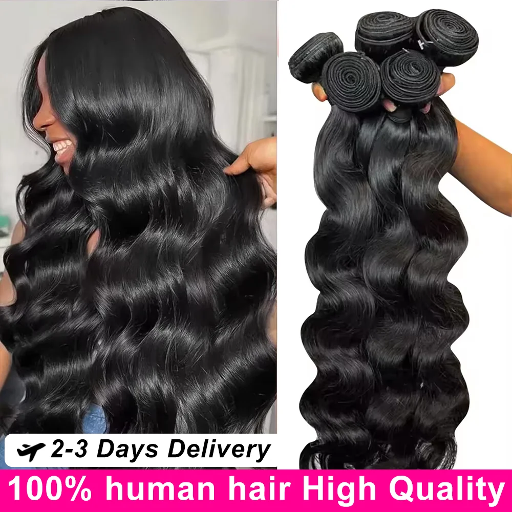 

40-дюймовые пучки объемных волн, 100% качество, человеческие волосы, бразильские волосы девственницы, 3 4, 5 шт., необработанные волосы, натуральные черные пучки для наращивания