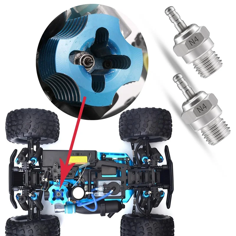 5 قطعة توهج ساخن التوصيل N4 شرارة نيترو أجزاء المحرك OS ل HSP HPI Redcat 1/8 1/10 RC سيارة شاحنة #3