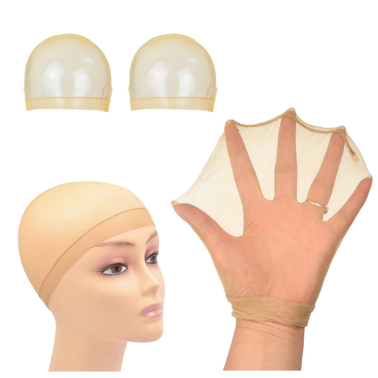 Bonnets de perruque HD, 2 pièces, filet pour perruque Lace Front Wig, bonnets de perruque extensibles, maille fine et respirante en Nylon