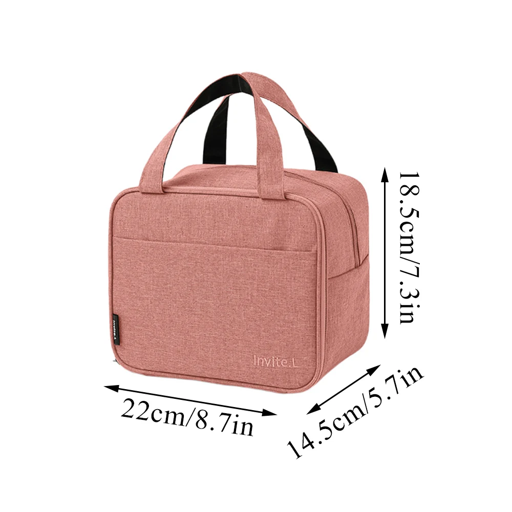 Insulated Lunch Bag Travel Portable Camping Picnic Bag Tote Canvas Food Container Bag Portable Lunch Box Women Men Lunch Handbag