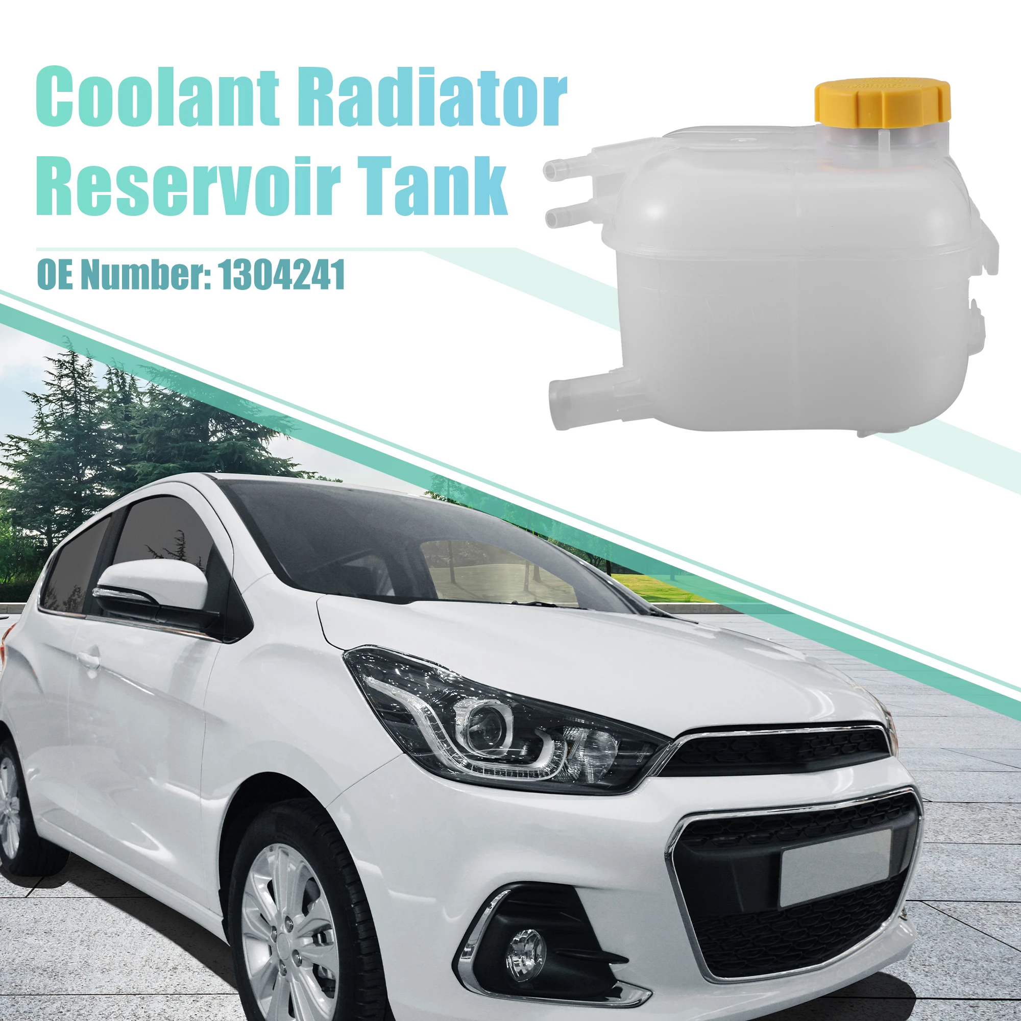 

UXCELL Coolant Radiator Recovery Expansion Reservoir Tank 1304241 White Yellow for Vauxhall for Astra H MK5 2004-2014