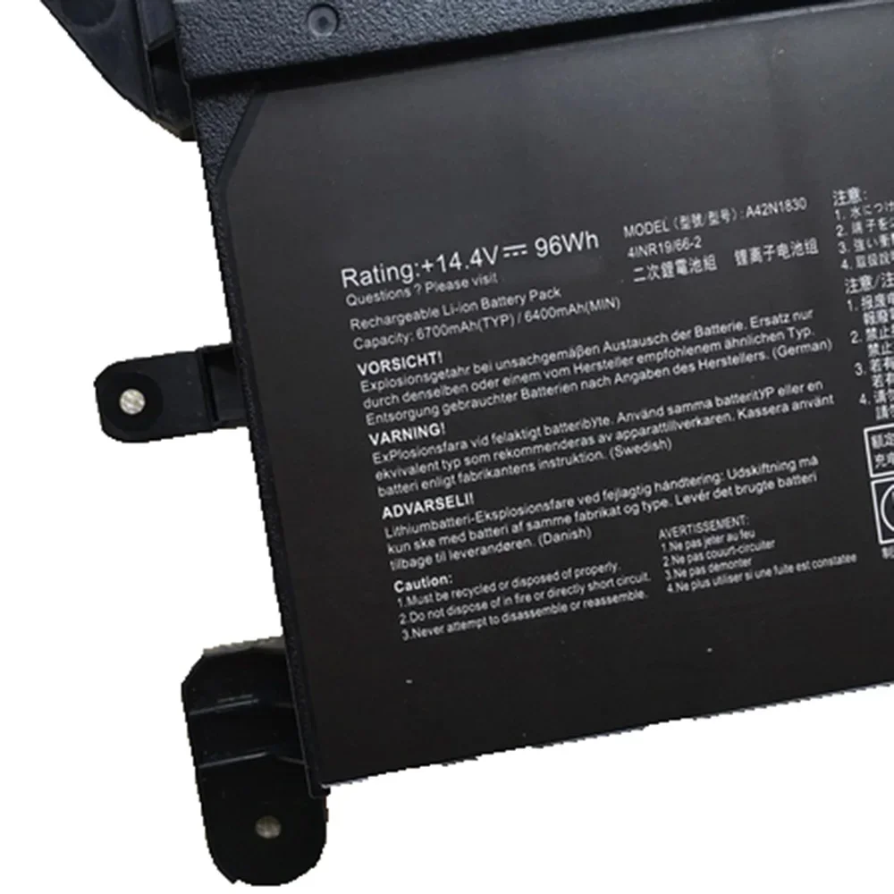Imagem -06 - Bateria do Portátil para Asus Rog Grill G703gx-e5001t Ev116t Ev119r Ps91k G703gxr-ev015t Ev022r Gz755gxr 14.4v 96wh A42n1830