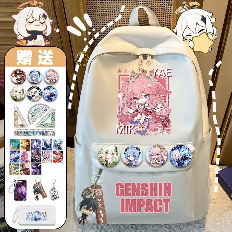 

Anime Genshin Impact Yae Miko Primary And Secondary School Students Large Capacity Backpack Unisex Multifunctional Storage N