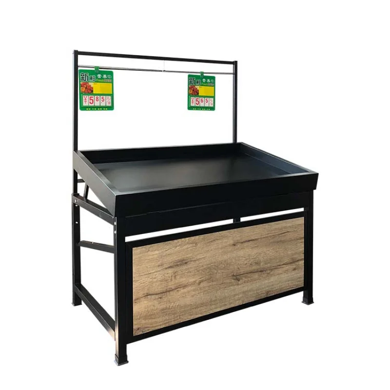 custom.Fruit and Vegetable Rack Supermarket Accessories Three-layer  with Basket