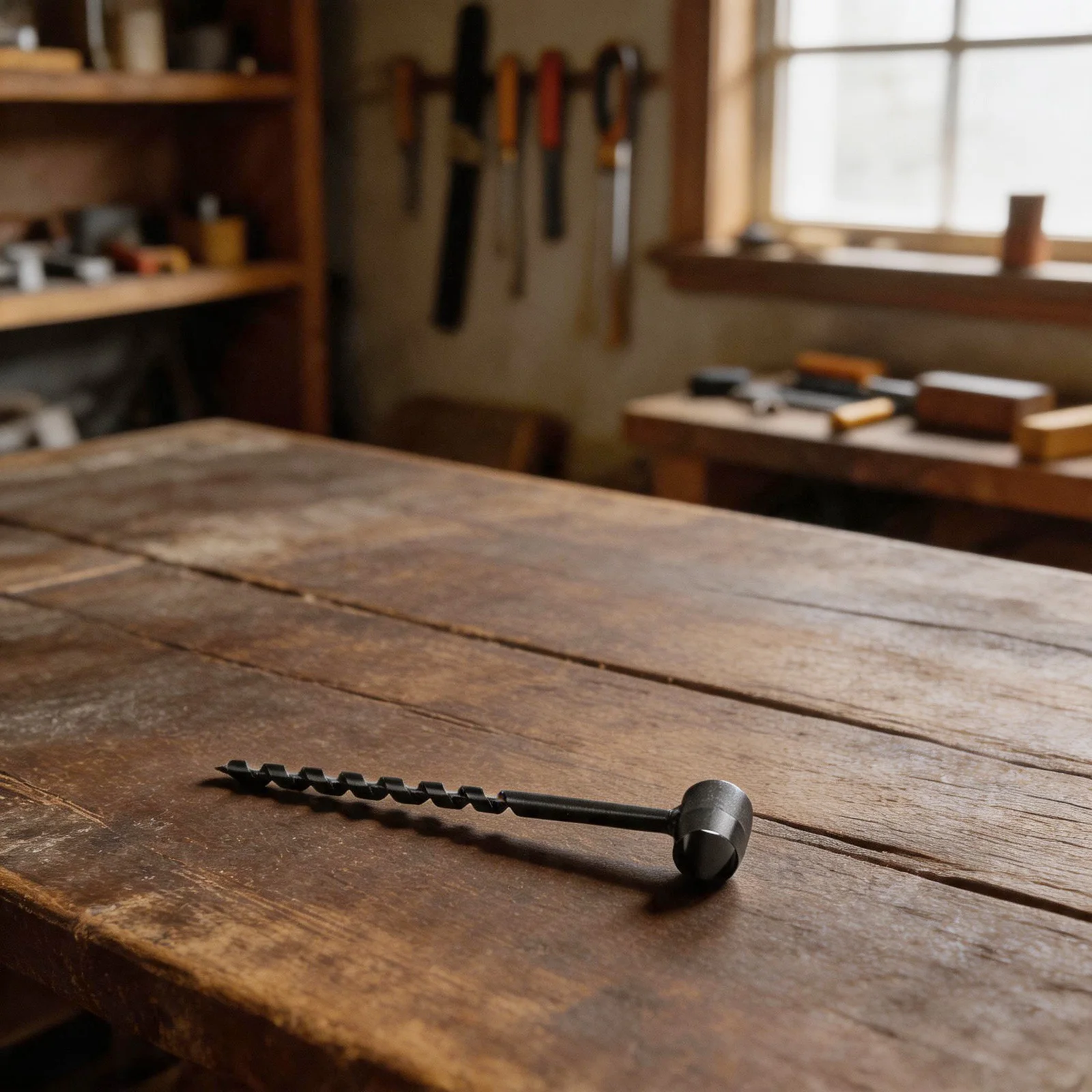 Self Tapping Outdoor Drill Bit with Tapered Screw for Precise Positioning in Various Woodworking and For Camping Applications