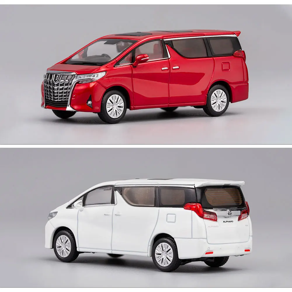GCD 1/64 Alphard Diecast Model Car with Shield Emblem Right Hand Drive Alloy Miniature Vehicle Collection Gift for Boys